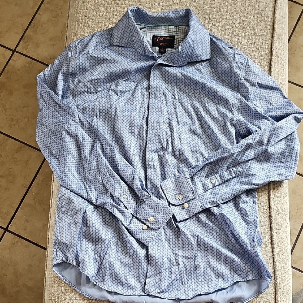 Men's Blue Patterned Shirt